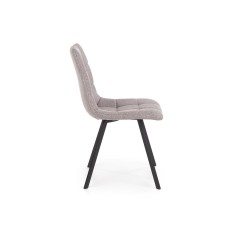 Scaun tapitat living/sufragerie Halmar K402, cadru metal,  stil clasic, 45x55x86x48cm, stofa, gri