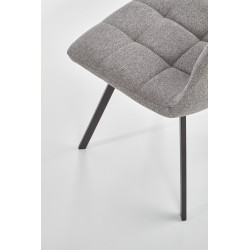 Scaun tapitat living/sufragerie Halmar K402, cadru metal,  stil clasic, 45x55x86x48cm, stofa, gri