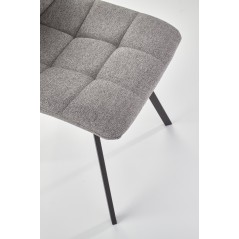 Scaun tapitat living/sufragerie Halmar K402, cadru metal,  stil clasic, 45x55x86x48cm, stofa, gri