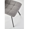 Scaun tapitat living/sufragerie Halmar K402, cadru metal, stil clasic, 45x55x86x48cm, stofa, gri
