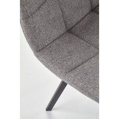 Scaun tapitat living/sufragerie Halmar K402, cadru metal,  stil clasic, 45x55x86x48cm, stofa, gri
