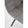 Scaun tapitat living/sufragerie Halmar K402, cadru metal, stil clasic, 45x55x86x48cm, stofa, gri