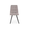 Scaun tapitat living/sufragerie Halmar K402, cadru metal, stil clasic, 45x55x86x48cm, stofa, gri