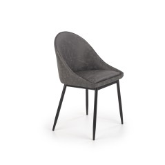 Scaun tapitat living/sufragerie Halmar K406, cadru metal, stil clasic, 49x48x84x50cm, catifea, gri