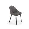 Scaun tapitat living/sufragerie Halmar K406, cadru metal, stil clasic, 49x48x84x50cm, catifea, gri