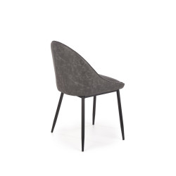 Scaun tapitat living/sufragerie Halmar K406, cadru metal,  stil clasic, 49x48x84x50cm, catifea, gri