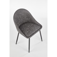 Scaun tapitat living/sufragerie Halmar K406, cadru metal,  stil clasic, 49x48x84x50cm, catifea, gri