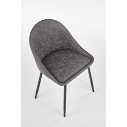 Scaun tapitat living/sufragerie Halmar K406, cadru metal,  stil clasic, 49x48x84x50cm, catifea, gri