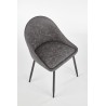 Scaun tapitat living/sufragerie Halmar K406, cadru metal, stil clasic, 49x48x84x50cm, catifea, gri