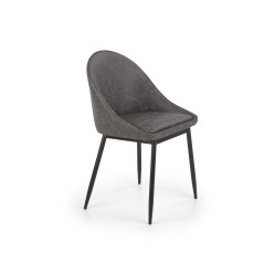 Scaun tapitat living/sufragerie Halmar K406, cadru metal,  stil clasic, 49x48x84x50cm, catifea, gri