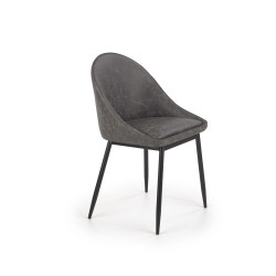 Scaun tapitat living/sufragerie Halmar K406, cadru metal,  stil clasic, 49x48x84x50cm, catifea, gri