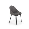 Scaun tapitat living/sufragerie Halmar K406, cadru metal, stil clasic, 49x48x84x50cm, catifea, gri
