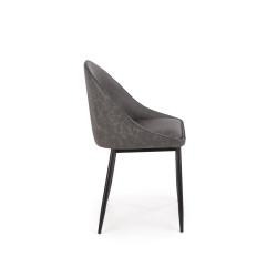 Scaun tapitat living/sufragerie Halmar K406, cadru metal,  stil clasic, 49x48x84x50cm, catifea, gri