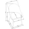 Scaun tapitat living/sufragerie Halmar K406, cadru metal, stil clasic, 49x48x84x50cm, catifea, gri