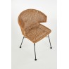 Scaun living/sufragerie Halmar K407, cadru metal,  stil scandinav, 56x51x77x46cm, ratan, maro