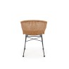Scaun living/sufragerie Halmar K407, cadru metal,  stil scandinav, 56x51x77x46cm, ratan, maro