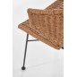 Scaun stil boho, ratan sintetic si metal, latime 56 cm, maro