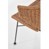Scaun living/sufragerie Halmar K407, cadru metal,  stil scandinav, 56x51x77x46cm, ratan, maro