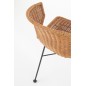 Scaun stil boho, ratan sintetic si metal, latime 56 cm, maro