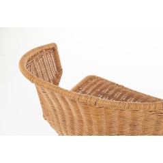 Scaun living/sufragerie Halmar K407, cadru metal,  stil scandinav, 56x51x77x46cm, ratan, maro