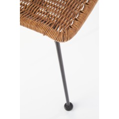 Scaun living/sufragerie Halmar K407, cadru metal,  stil scandinav, 56x51x77x46cm, ratan, maro