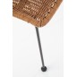 Scaun stil boho, ratan sintetic si metal, latime 56 cm, maro