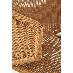 Scaun living/sufragerie Halmar K407, cadru metal,  stil scandinav, 56x51x77x46cm, ratan, maro