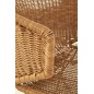 Scaun stil boho, ratan sintetic si metal, latime 56 cm, maro