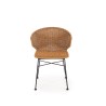 Scaun living/sufragerie Halmar K407, cadru metal,  stil scandinav, 56x51x77x46cm, ratan, maro