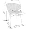 Scaun living/sufragerie Halmar K407, cadru metal,  stil scandinav, 56x51x77x46cm, ratan, maro
