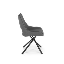 Scaun living/sufragerie Halmar K409, cadru metal,  stil modern, 49x52x84x46cm, textil, gri
