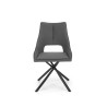 Scaun living/sufragerie Halmar K409, cadru metal, stil modern, 49x52x84x46cm, textil, gri