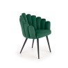 Scaun tapitat living/sufragerie Halmar K410, cadru metal, stil clasic, 65x62x85x50cm, catifea, verde