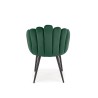 Scaun tapitat living/sufragerie Halmar K410, cadru metal, stil clasic, 65x62x85x50cm, catifea, verde