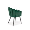 Scaun tapitat living/sufragerie Halmar K410, cadru metal, stil clasic, 65x62x85x50cm, catifea, verde