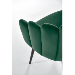 Scaun tapitat living/sufragerie Halmar K410, cadru metal,  stil clasic, 65x62x85x50cm, catifea, verde