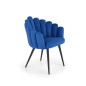 Scaun catifea bleumarin, spatar scoica, cadru metal, 65x62x85x50 cm Scaun catifea bleumarin, spatar scoica, cadru metal, 65x62x85x50 cm