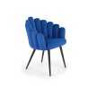Scaun tapitat living/sufragerie Halmar K410, cadru metal, stil clasic, 65x62x85x50cm, catifea, albastru