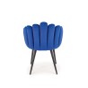 Scaun tapitat living/sufragerie Halmar K410, cadru metal, stil clasic, 65x62x85x50cm, catifea, albastru