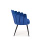 Scaun catifea bleumarin, spatar scoica, cadru metal, 65x62x85x50 cm Scaun catifea bleumarin, spatar scoica, cadru metal, 65x62x85x50 cm