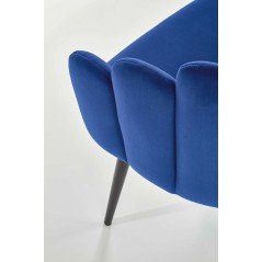 Scaun tapitat living/sufragerie Halmar K410, cadru metal,  stil clasic, 65x62x85x50cm, catifea, albastru