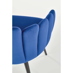 Scaun tapitat living/sufragerie Halmar K410, cadru metal,  stil clasic, 65x62x85x50cm, catifea, albastru