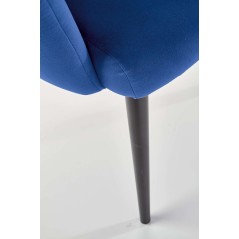 Scaun tapitat living/sufragerie Halmar K410, cadru metal,  stil clasic, 65x62x85x50cm, catifea, albastru