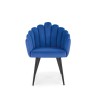 Scaun tapitat living/sufragerie Halmar K410, cadru metal, stil clasic, 65x62x85x50cm, catifea, albastru