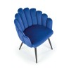 Scaun tapitat living/sufragerie Halmar K410, cadru metal, stil clasic, 65x62x85x50cm, catifea, albastru
