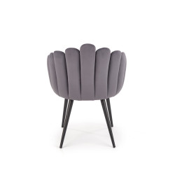Scaun tapitat living/sufragerie Halmar K410, cadru metal,  stil clasic, 65x62x85x50cm, catifea, gri