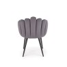 Scaun tapitat living/sufragerie Halmar K410, cadru metal, stil clasic, 65x62x85x50cm, catifea, gri