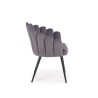 Scaun tapitat living/sufragerie Halmar K410, cadru metal, stil clasic, 65x62x85x50cm, catifea, gri