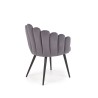 Scaun tapitat living/sufragerie Halmar K410, cadru metal, stil clasic, 65x62x85x50cm, catifea, gri