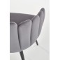 Scaun matlasat, spatar scoica, catifea gri si metal, 65x62x85x50 cm Scaun matlasat, spatar scoica, catifea gri si metal, 65x62x85x50 cm